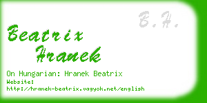 beatrix hranek business card
